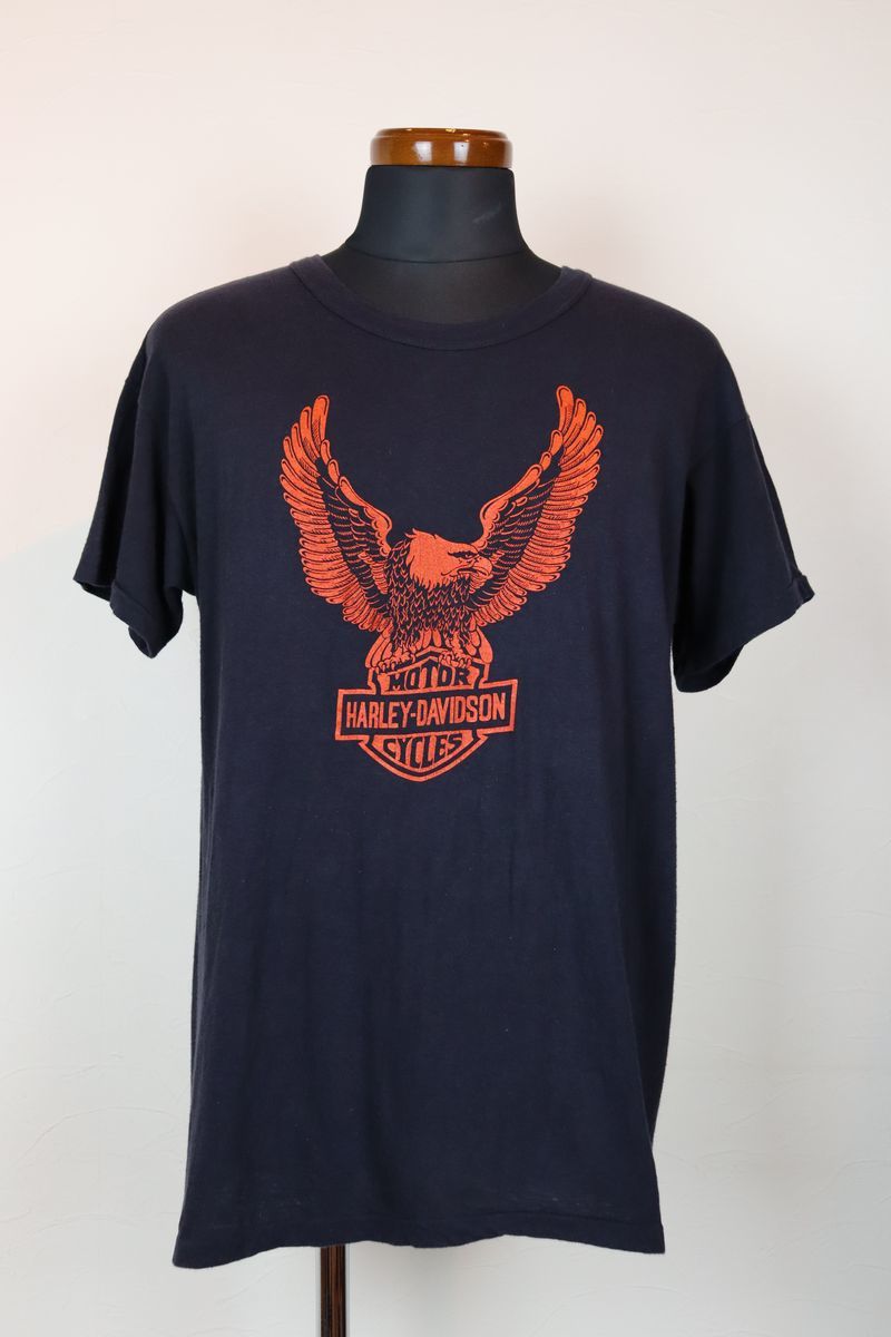 70~80s  vintage  HARLEY DAVIDSON T-shirt袖口幅18cm